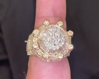 
              10K SOLID YELLOW GOLD 5.25 CARAT REAL DIAMOND ENGAGEMENT RING WEDDING PINKY BAND
            