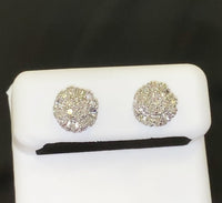 
              10K WHITE GOLD .50 CARAT 8 MM 100% GENUINE DIAMONDS MENS/WOMENS EARRING STUDS
            