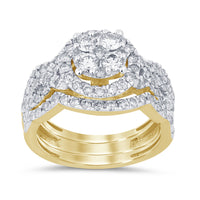 
              10K YELLOW GOLD 1.75 CARAT WOMEN REAL DIAMOND ENGAGEMENT RING WEDDING BAND BRIDAL SET
            