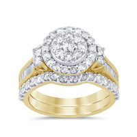 
              10K YELLOW GOLD 2 CARAT WOMEN REAL DIAMOND ENGAGEMENT RING WEDDING BAND BRIDAL SET
            