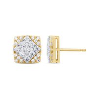 
              10K YELLOW GOLD 1.75 CARAT 12 MM 100% GENUINE DIAMONDS MENS/WOMENS EARRING STUDS
            