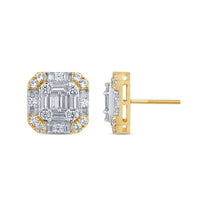 
              10K YELLOW GOLD 1.75 CARAT 12 MM 100% GENUINE DIAMONDS MENS/WOMENS EARRING STUDS
            