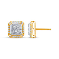 
              10K YELLOW GOLD 1.25 CARAT 12 MM 100% GENUINE DIAMONDS MENS/WOMENS EARRING STUDS
            