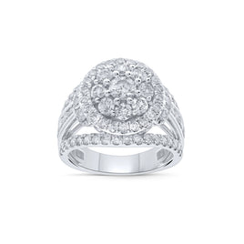 10K WHITE GOLD 3.25 CARAT WOMEN REAL DIAMOND ENGAGEMENT RING WEDDING RING BRIDAL