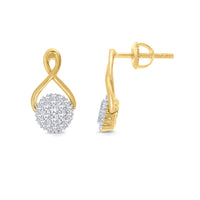 
              10K YELLOW GOLD .40 CARAT REAL DIAMOND WOMENS LADIES HOOPS EARRINGS HUGGIE STUDS
            