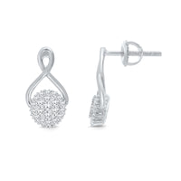 
              10K WHITE GOLD .40 CARAT REAL DIAMOND WOMENS LADIES HOOPS EARRINGS HUGGIE STUDS
            