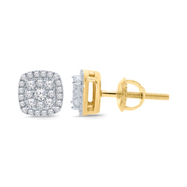 10K YELLOW GOLD .35 CARAT 6MM 100% GENUINE DIAMONDS 6 MM MENS/WOMENS EARRING STUDS
