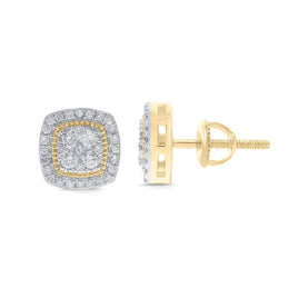 10K YELLOW GOLD 1 CARAT MENS WOMENS 10MM 100% GENUINE DIAMONDS EARRING STUDS