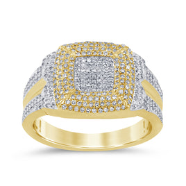 10K SOLID YELLOW GOLD .85 CARAT REAL DIAMOND ENGAGEMENT RING WEDDING PINKY BAND