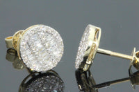 
              10K YELLOW GOLD .65 CARAT MENS WOMENS 9mm 100% GENUINE DIAMONDS EARRING STUDS
            
