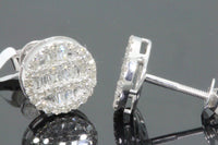 
              10K WHITE GOLD .65 CARAT 9 mm MENS WOMENS 100% GENUINE DIAMONDS EARRING STUDS
            