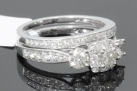 
              10K WHITE GOLD 1.50 CARAT WOMEN PRINCESS DIAMOND ENGAGEMENT RING WEDDING BAND BRIDAL SET
            