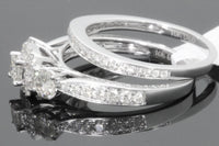 
              10K WHITE GOLD 1.50 CARAT WOMEN PRINCESS DIAMOND ENGAGEMENT RING WEDDING BAND BRIDAL SET
            