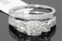 
              10K WHITE GOLD 1.50 CARAT WOMEN PRINCESS DIAMOND ENGAGEMENT RING WEDDING BAND BRIDAL SET
            