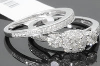 
              10K WHITE GOLD 1.50 CARAT WOMEN PRINCESS DIAMOND ENGAGEMENT RING WEDDING BAND BRIDAL SET
            
