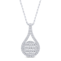 
              10K WHITE GOLD 1 CARAT REAL DIAMOND PENDANT NECKLACE WITH GOLD CHAIN
            