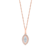 
              10K ROSE GOLD .30 CARAT REAL DIAMOND PENDANT NECKLACE WITH ROSE GOLD CHAIN
            