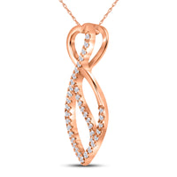 
              10K ROSE GOLD .20 CARAT REAL DIAMOND PENDANT NECKLACE WITH ROSE GOLD CHAIN
            