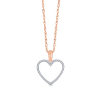 
              10K ROSE GOLD .15 CT REAL DIAMOND HEART PENDANT NECKLACE WITH GOLD CHAIN
            