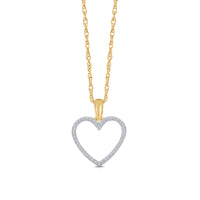 
              10K YELLOW GOLD .15 CT REAL DIAMOND HEART PENDANT NECKLACE WITH GOLD CHAIN
            