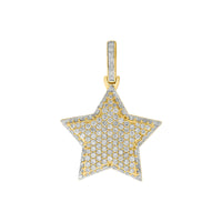 
              10K SOLID YELLOW GOLD 3.75 CARAT REAL DIAMOND 1.75" STAR PENDANT CHARM
            