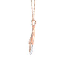 
              10K ROSE GOLD 1.25 CARAT 1.50 INCHES REAL DIAMOND PENDANT NECKLACE WITH ROSE GOLD CHAIN
            