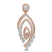 
              10K ROSE GOLD 1.25 CARAT 1.50 INCHES REAL DIAMOND PENDANT NECKLACE WITH ROSE GOLD CHAIN
            
