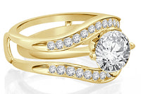 
              10K YELLOW GOLD SOLITAIRE ENHANCER .55 CARAT DIAMOND RING GUARD WRAP WEDDING BAND
            