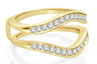 
              10K YELLOW GOLD SOLITAIRE ENHANCER .55 CARAT DIAMOND RING GUARD WRAP WEDDING BAND
            