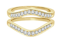 
              10K YELLOW GOLD SOLITAIRE ENHANCER .55 CARAT DIAMOND RING GUARD WRAP WEDDING BAND
            