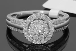 10K WHITE GOLD .55 CARAT WOMENS REAL DIAMOND BRIDAL WEDDING RING ENGAGEMENT RING