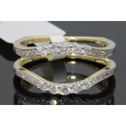 
              10K YELLOW GOLD SOLITAIRE ENHANCER .55 CARAT DIAMOND RING GUARD WRAP WEDDING BAND
            