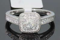 
              10K WHITE GOLD .55 CARAT WOMENS REAL DIAMOND BRIDAL WEDDING RING ENGAGEMENT RING
            