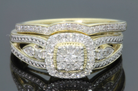 
              10K YELLOW GOLD .50 CARAT REAL DIAMOND ENGAGEMENT RING WEDDING BAND BRIDAL SET
            