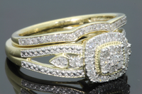 
              10K YELLOW GOLD .50 CARAT REAL DIAMOND ENGAGEMENT RING WEDDING BAND BRIDAL SET
            