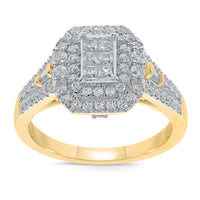 
              10K YELLOW GOLD 1.10 CARAT WOMEN PRINCESS DIAMOND ENGAGEMENT RING WEDDING BRIDAL
            