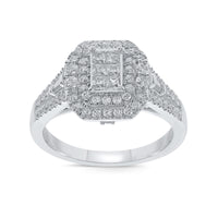 
              10K WHITE GOLD 1.10 CARAT WOMEN PRINCESS DIAMOND ENGAGEMENT RING WEDDING BRIDAL
            