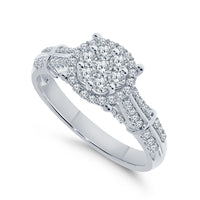 
              10K WHITE GOLD .85 CARAT WOMEN REAL DIAMOND ENGAGEMENT RING WEDDING RING BRIDAL
            