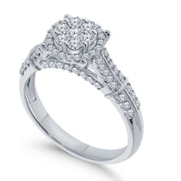 
              10K WHITE GOLD .85 CARAT WOMEN REAL DIAMOND ENGAGEMENT RING WEDDING RING BRIDAL
            