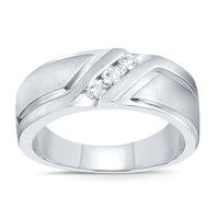 
              10K WHITE GOLD .33 CARAT MENS REAL DIAMOND ENGAGEMENT WEDDING PINKY RING BAND
            