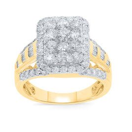 10K YELLOW GOLD 2.25 CARAT REAL DIAMOND ENGAGEMENT RING WEDDING RING BRIDAL