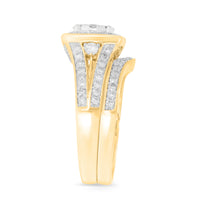 
              10K YELLOW GOLD 1.50 CARAT WOMENS REAL DIAMOND ENGAGEMENT RING WEDDING BAND SET
            