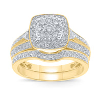 
              10K YELLOW GOLD 1.50 CARAT WOMENS REAL DIAMOND ENGAGEMENT RING WEDDING BAND SET
            