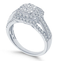 
              10K WHITE GOLD 1.50 CARAT WOMEN REAL DIAMOND ENGAGEMENT RING WEDDING RING BRIDAL
            