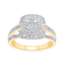 10K YELLOW GOLD 1.50 CARAT WOMEN REAL DIAMOND ENGAGEMENT RING WEDDING RING BRIDAL