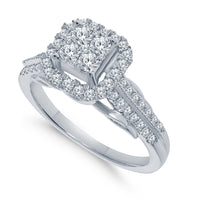 
              10K WHITE GOLD .75 CARAT WOMEN REAL DIAMOND ENGAGEMENT RING WEDDING RING BRIDAL
            