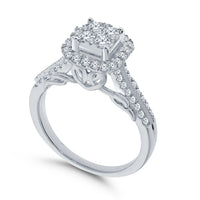 
              10K WHITE GOLD .75 CARAT WOMEN REAL DIAMOND ENGAGEMENT RING WEDDING RING BRIDAL
            