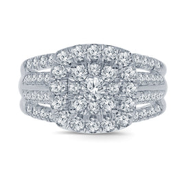 10K WHITE GOLD 2 CARAT WOMEN REAL DIAMOND ENGAGEMENT RING WEDDING RING BRIDAL