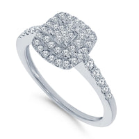 
              10K WHITE GOLD .60 CARAT WOMEN REAL DIAMOND ENGAGEMENT RING WEDDING RING BRIDAL
            