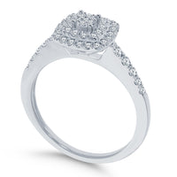 
              10K WHITE GOLD .60 CARAT WOMEN REAL DIAMOND ENGAGEMENT RING WEDDING RING BRIDAL
            